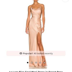 SHONA JOY BIAS COWL DRESS W/split DESERT ROSE